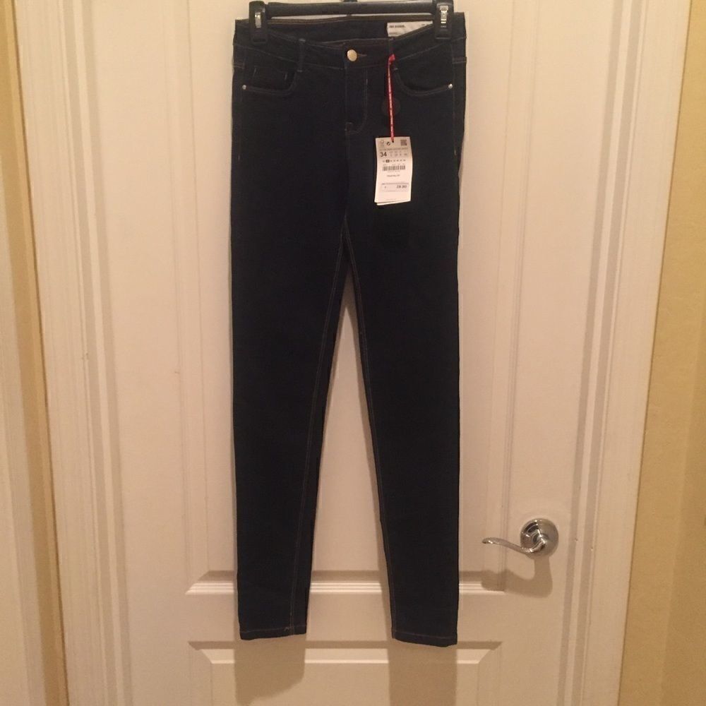 Zara TRF Dark Denim Skinny Jeans